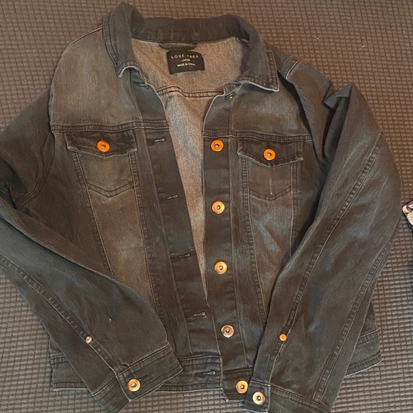 Love Tree Jackets & Blazers - Love Tree Black Jacket with Orange Buttons